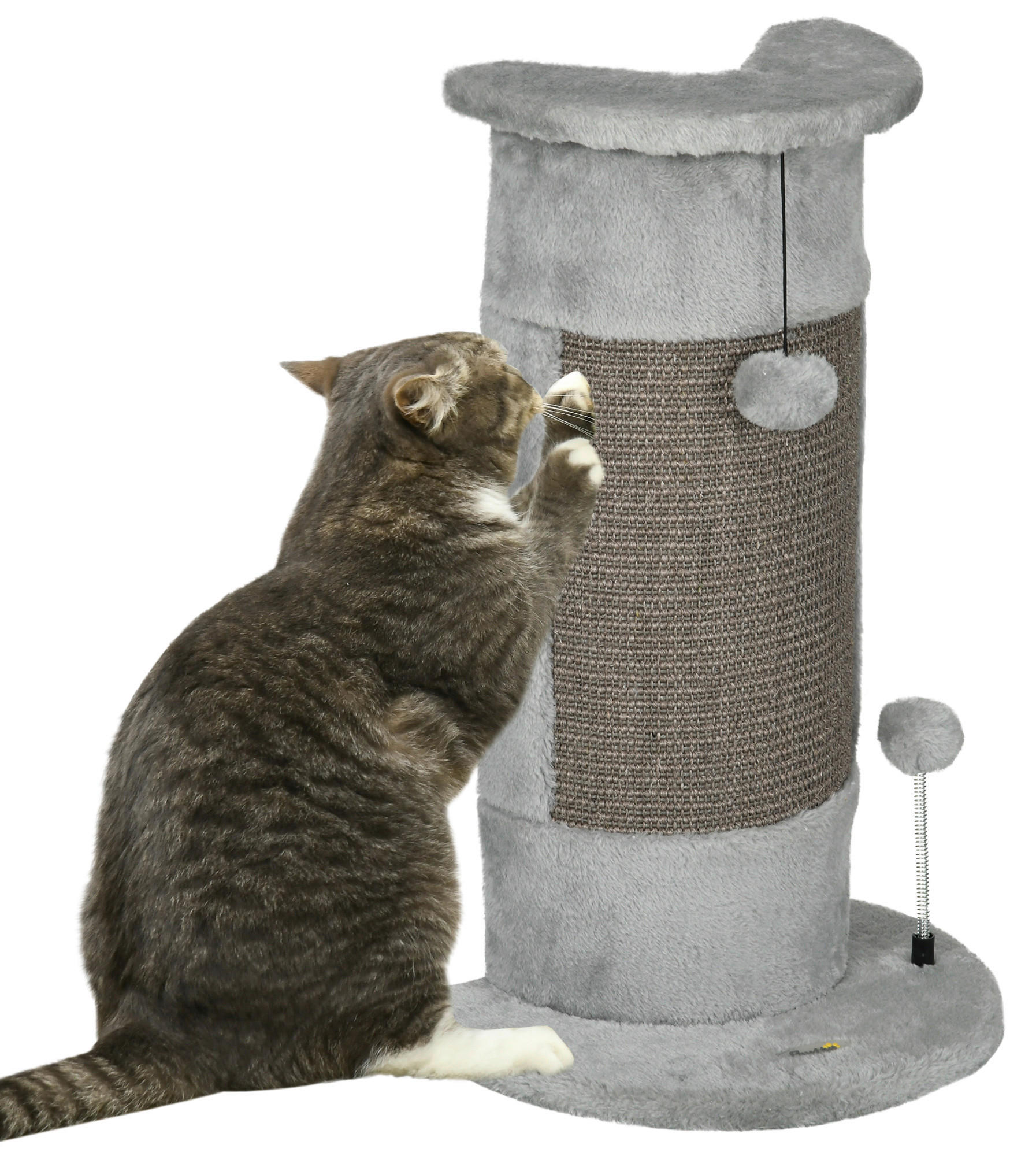 PawHut Kratzbaum grau Polypropylen B/H/L: ca. 25,5x34x58 cm Kratzbaum - grau (58,00/25,50/34,00cm) - PawHut