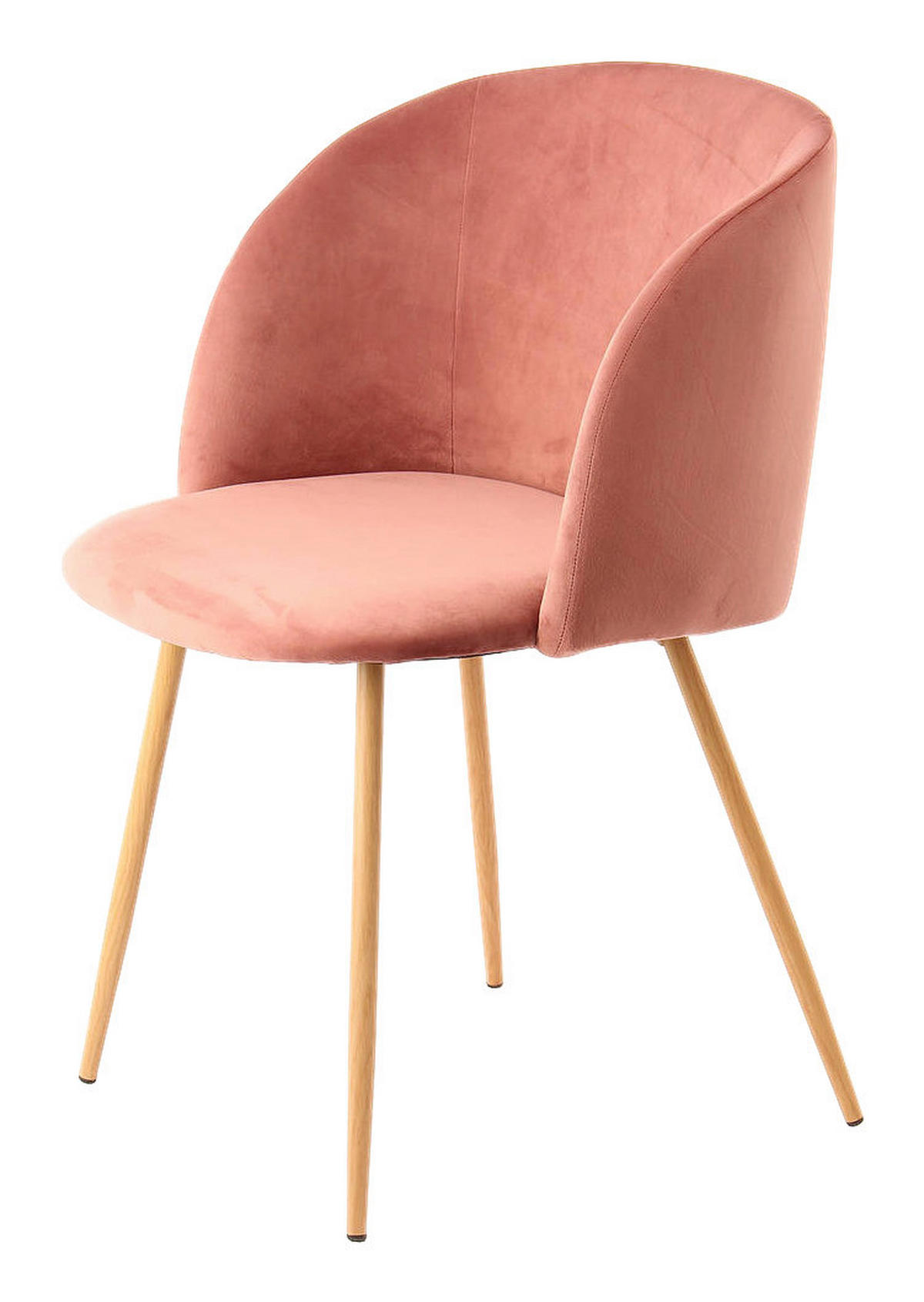 Stuhl Celina 100 2er rosa Microfaser B/H/T: ca. 54x84x56 cm Celina 100 2er - Eiche/rosa (54,00/84,00/56,00cm) - 360 Living