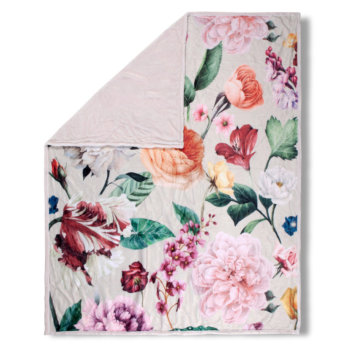 Wohndecke Fiori Polysamt Fiori - sand (130,00/160,00cm) - Descanso