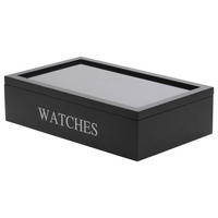 Uhrenbox schwarz Holz B/H/L: ca. 34,2x20,4x8,7 cm Uhrenbox - schwarz (8,70/34,20/20,40cm)
