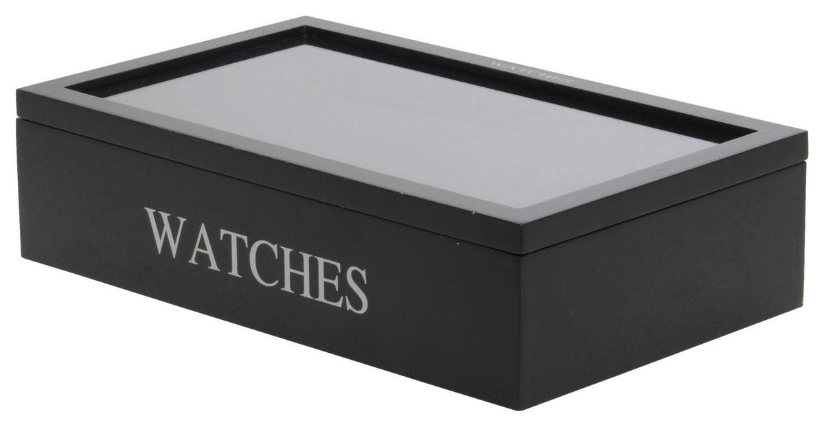 Uhrenbox schwarz Holz B/H/L: ca. 34,2x20,4x8,7 cm Uhrenbox - schwarz (8,70/34,20/20,40cm)