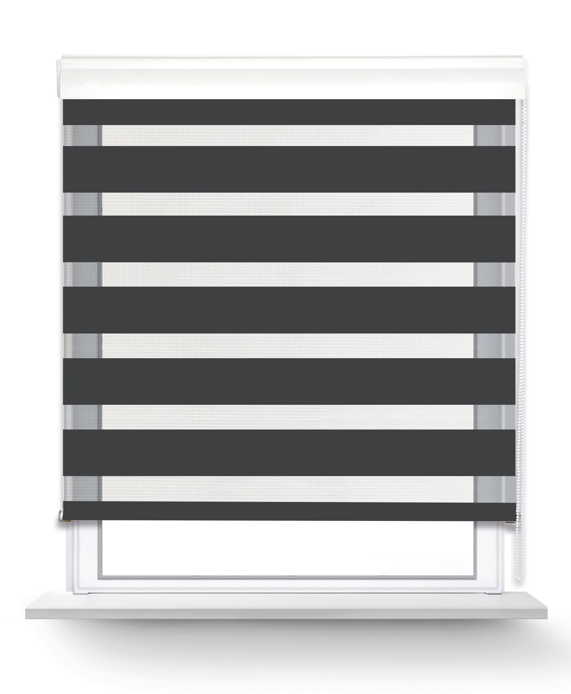 Doppelrollo mit Blende Easy-Fix anthrazit B/L: ca. 45x160 cm Easy-Fix - anthrazit (45,00/160,00cm) - POCOline