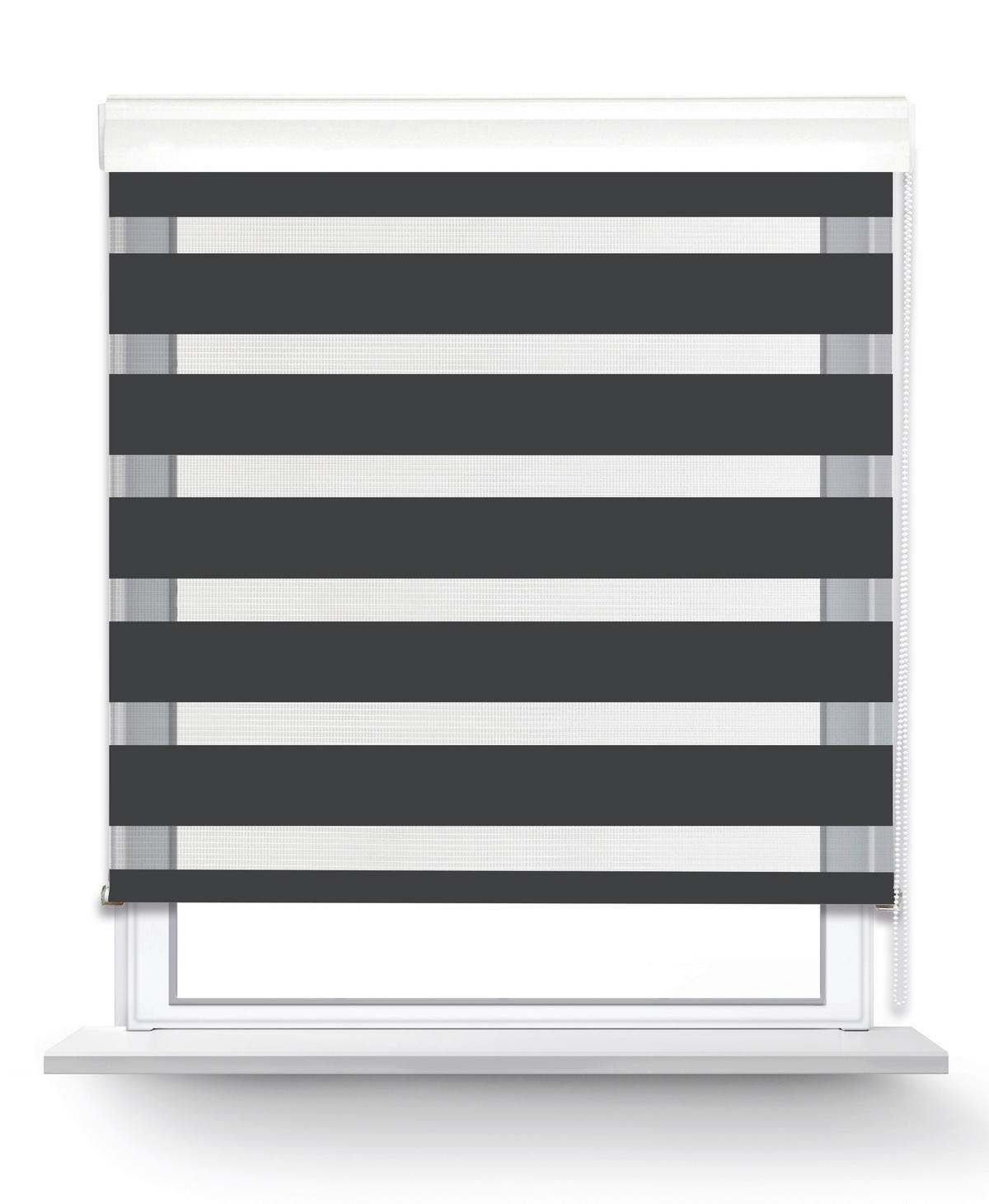 Doppelrollo mit Blende Easy-Fix anthrazit B/L: ca. 110x160 cm Easy-Fix - anthrazit (110,00/160,00cm) - POCOline