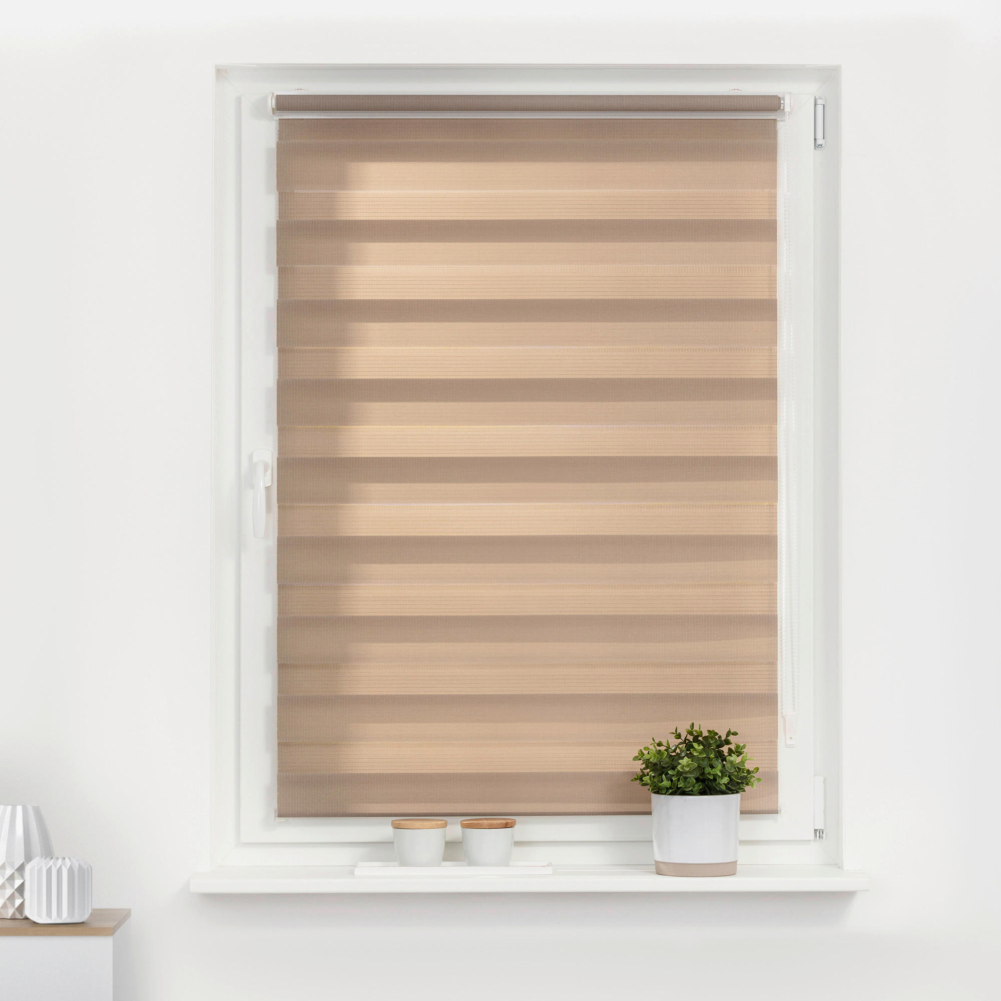 Doppelrollo Duo taupe B/L: ca. 45x150 cm Duo - taupe (45,00/150,00cm) - LICHTBLICK