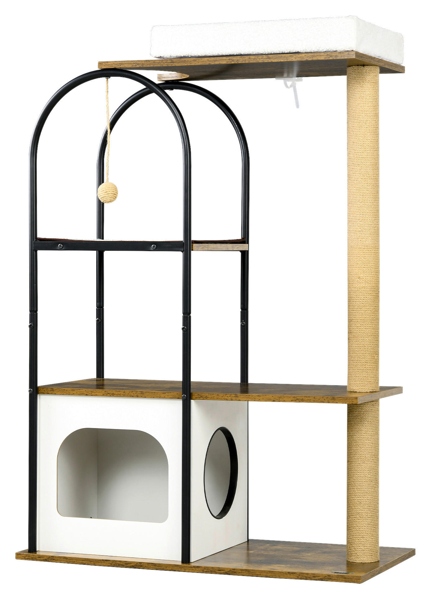 PawHut Kratzbaum braun Spanplatte B/H/L: ca. 40x118,5x80 cm Kratzbaum - braun (80,00/40,00/118,50cm) - PawHut