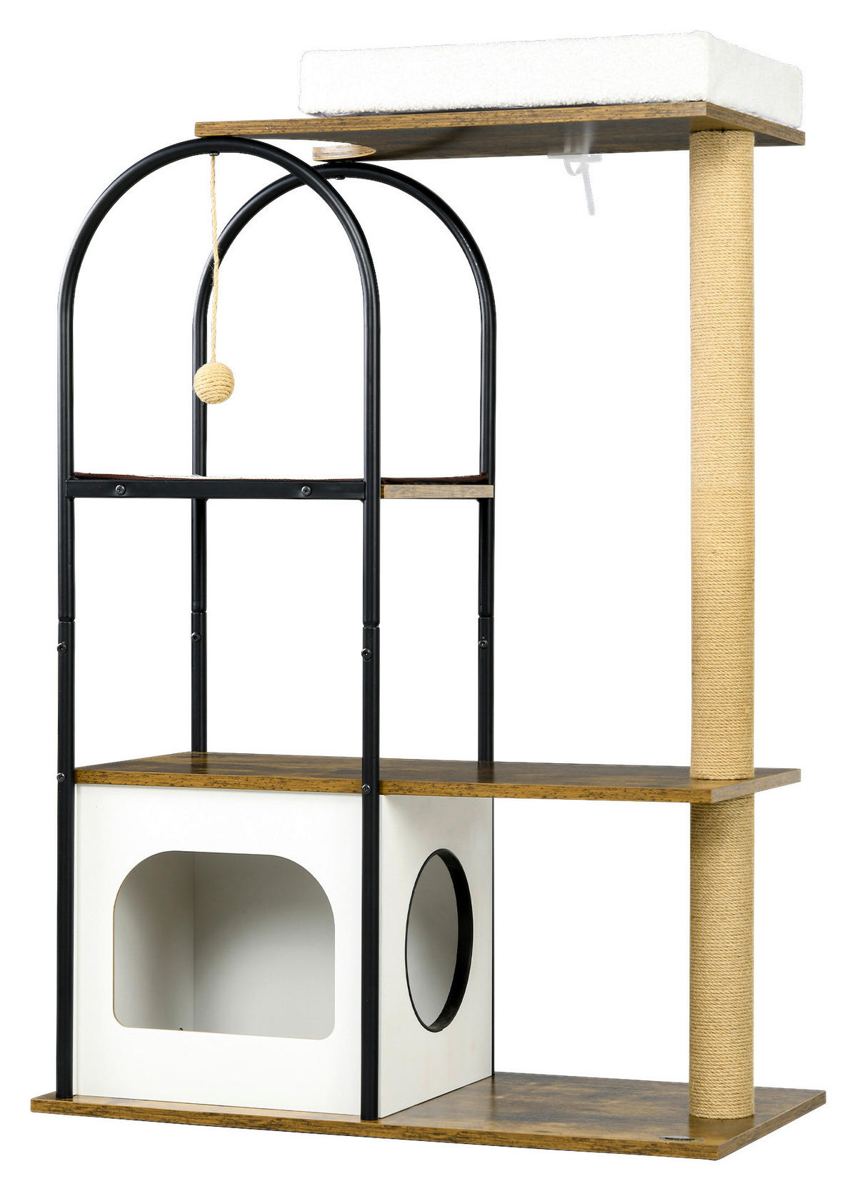 PawHut Kratzbaum braun Spanplatte B/H/L: ca. 40x118,5x80 cm Kratzbaum - braun (80,00/40,00/118,50cm) - PawHut