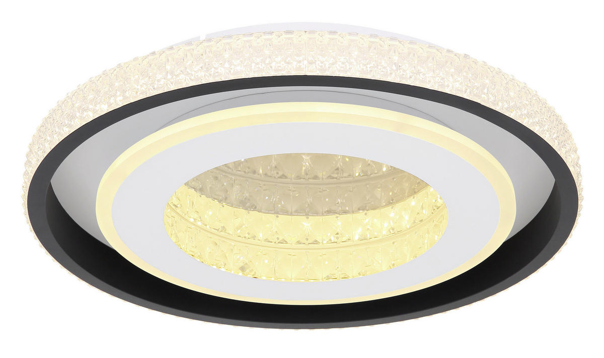 GLOBO Deckenleuchte LUCKY 41290-52 klar Opal schwarz Metall Acryl H/D: ca. 8x50 cm LUCKY - klar/schwarz (50,00/8,00cm) - GLOBO