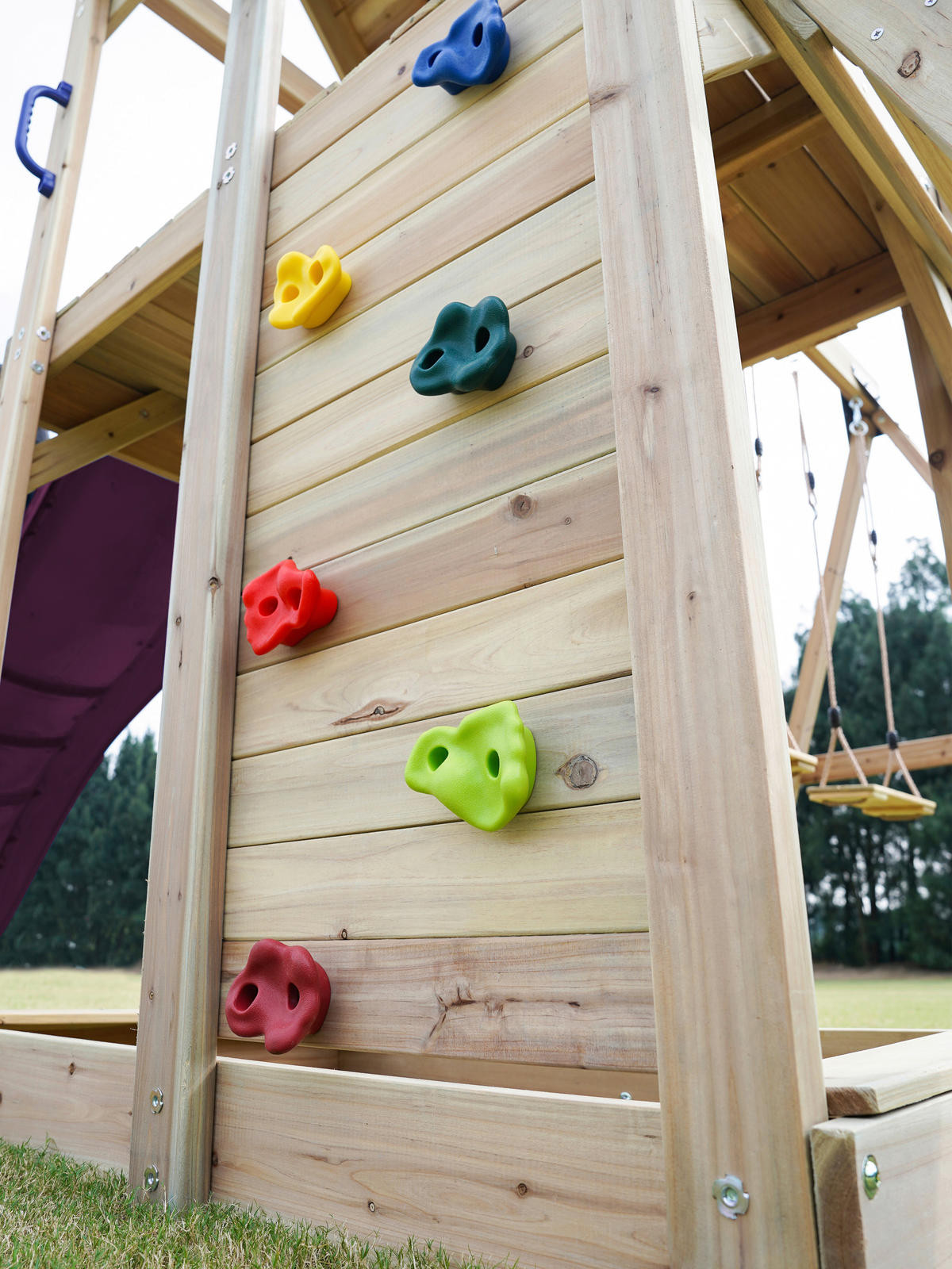 AXI Spielturm Moos lila B/H/L: ca. 342x267x375 cm Moos - lila/braun (375,00/342,00/267,00cm) - AXI
