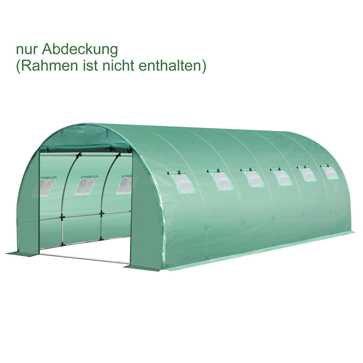 Outsunny Abdeckung für Foliengewächshaus B/H/L: ca. 200x200x600 cm Abdeckung_für_Foliengewächshaus - grün (600,00/200,00/200,00cm) - Outsunny