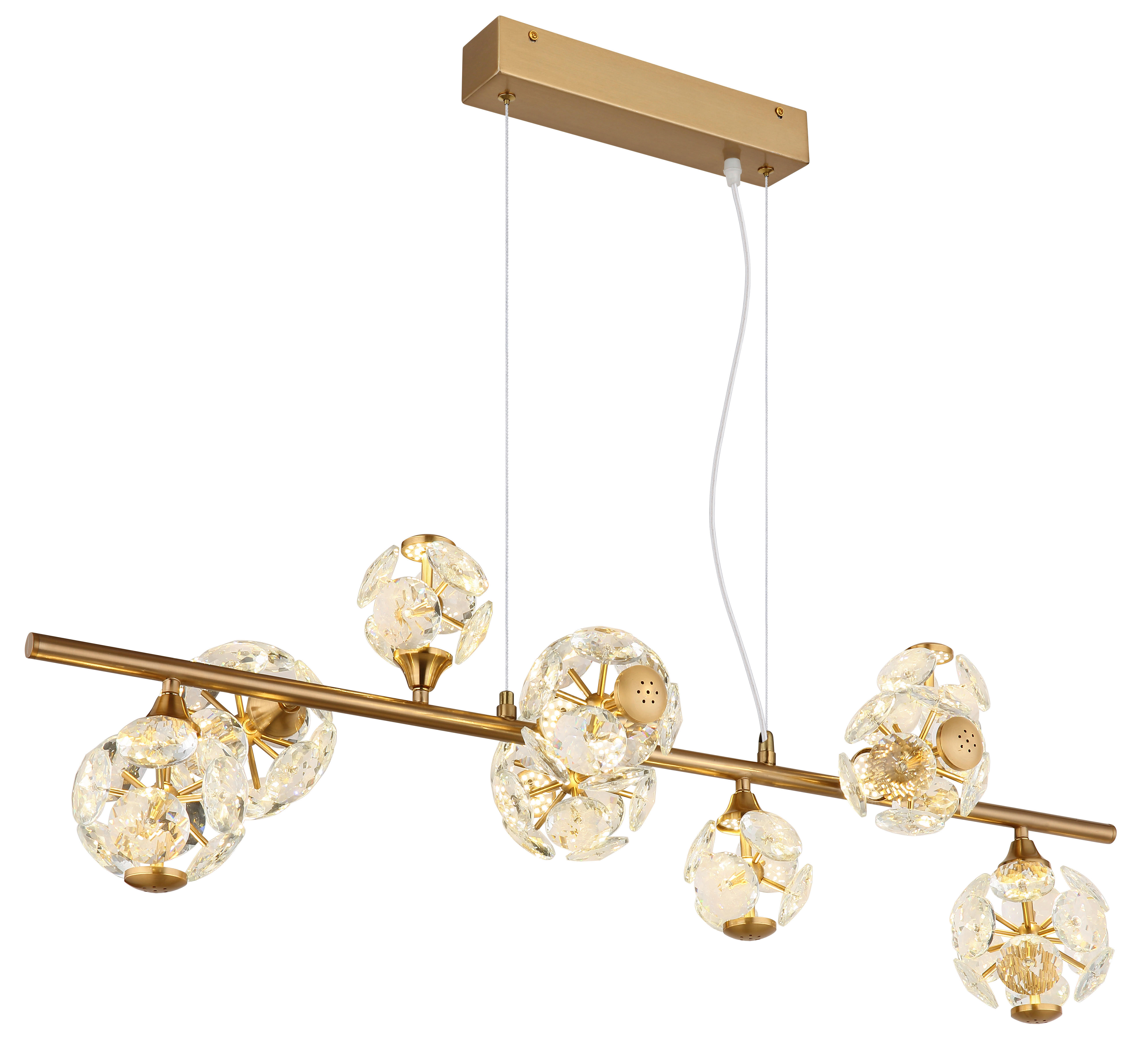 GLOBO LED-Pendelleuchte gold Metall B/H/L: ca. 101x34,5x150 cm LED-Pendelleuchte_Virina - gold (150,00/101,00/34,50cm) - GLOBO