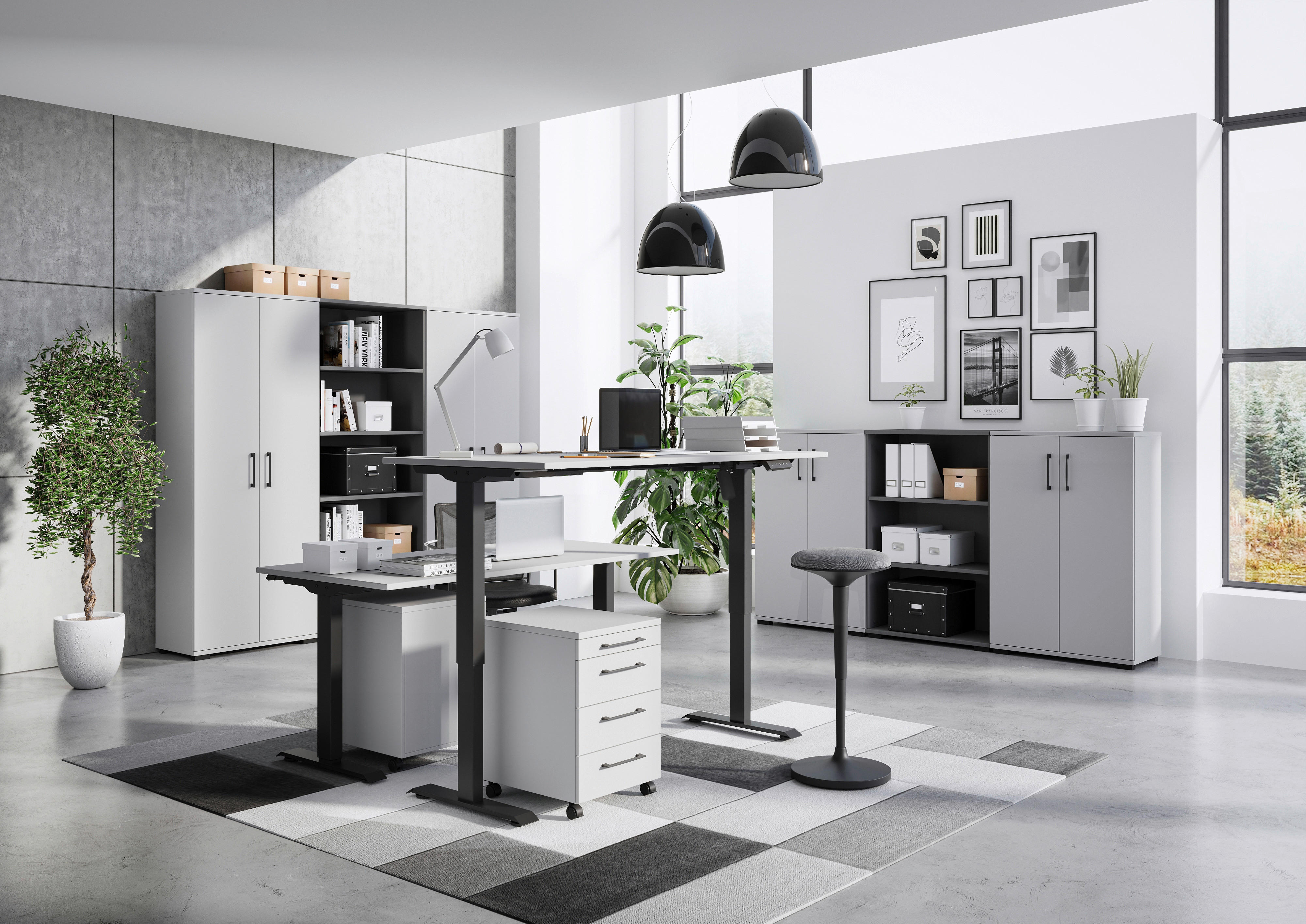 Aktenschrank 4246-547 Graphit B/H/T: ca. 80x123x40 cm 4246-547 - Graphit (80,00/123,00/40,00cm) - Germania