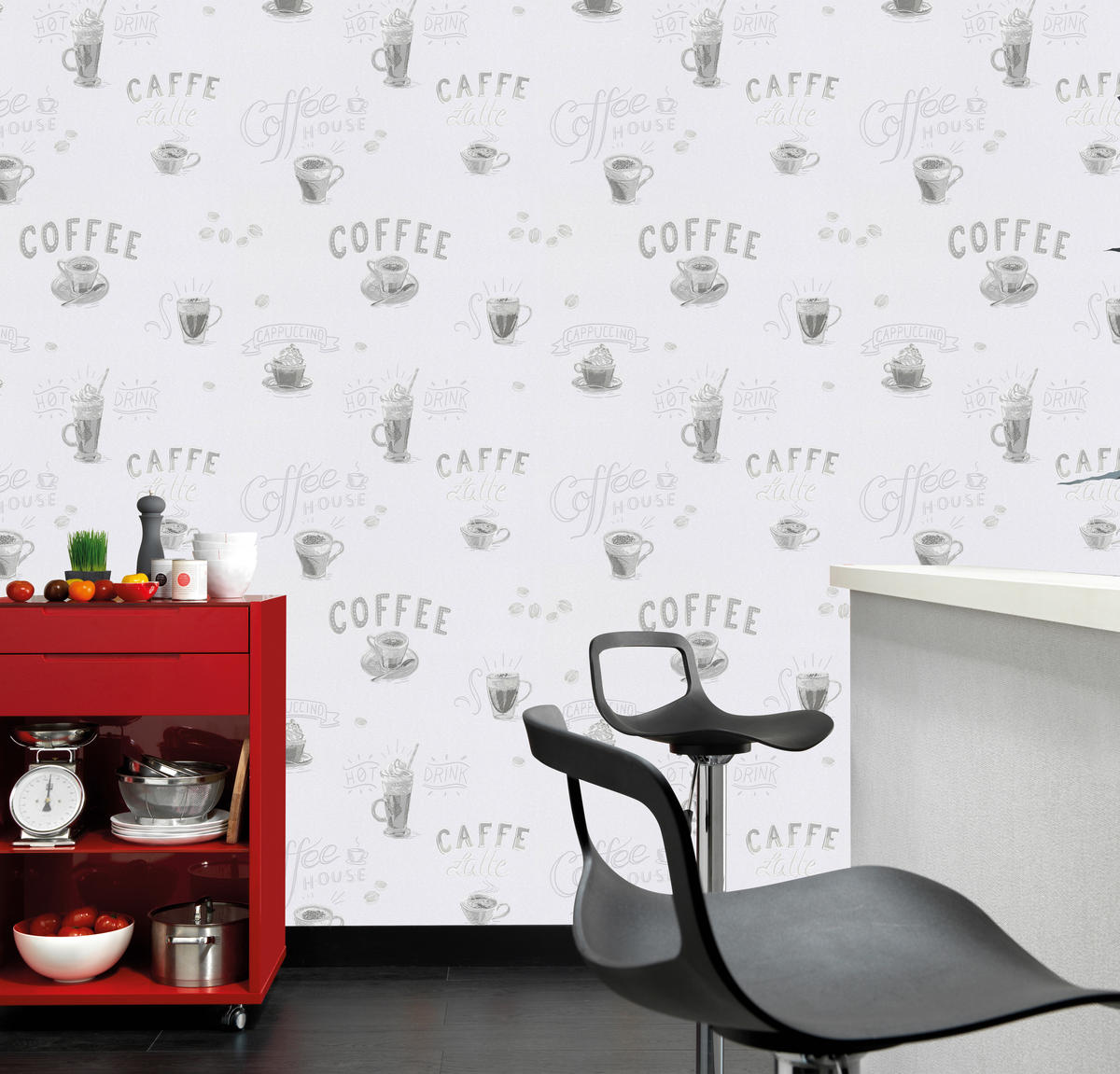 Vliestapete Coffee grau B/L: ca. 53x1005 cm Vliestapete_10088-10 - grau (53,00/1005,00cm)
