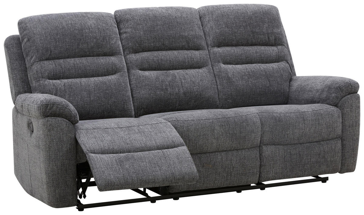 Sofa 3-2-1 KW 2028 dunkelgrau Microfaser KW 2028 - schwarz/dunkelgrau