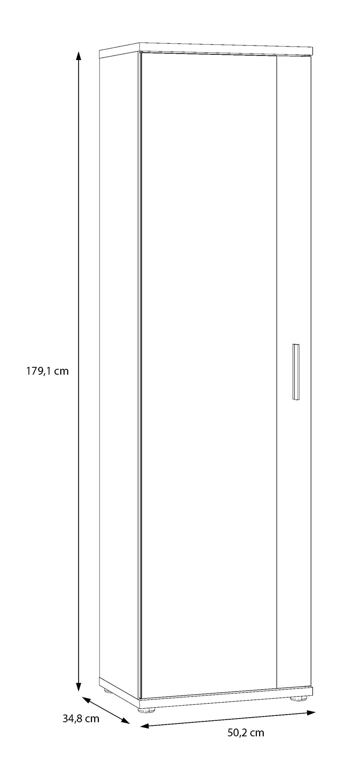 Mehrzweckschrank  Eiche Artisan Nachbildung B/H/T: ca. 50x179x35 cm Net_Mehrzweckschrank MS162-D78 - Eiche (50,00/179,00/35,00cm)