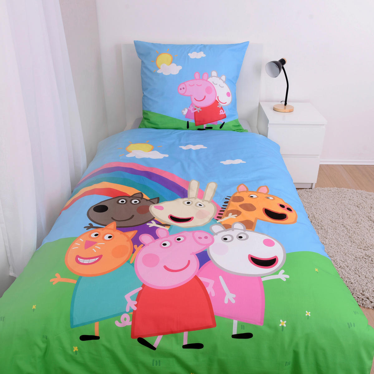 Baumwoll Wende Bettwäsche Peppa Pig Renforce Multi Baumwolle B/L: ca. 135x200 cm Peppa Pig - Multi (135,00/200,00cm)