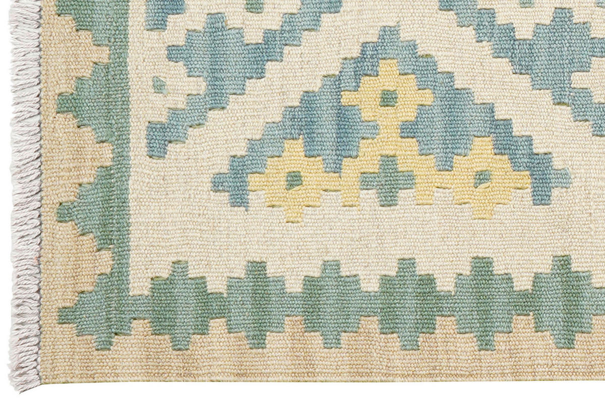 PersaTepp Teppich Kelim Gashgai grün B/H/L: ca. 62x1x196 cm Kelim Gashgai - beige/grün (196,00/62,00/1,00cm) - PersaTepp
