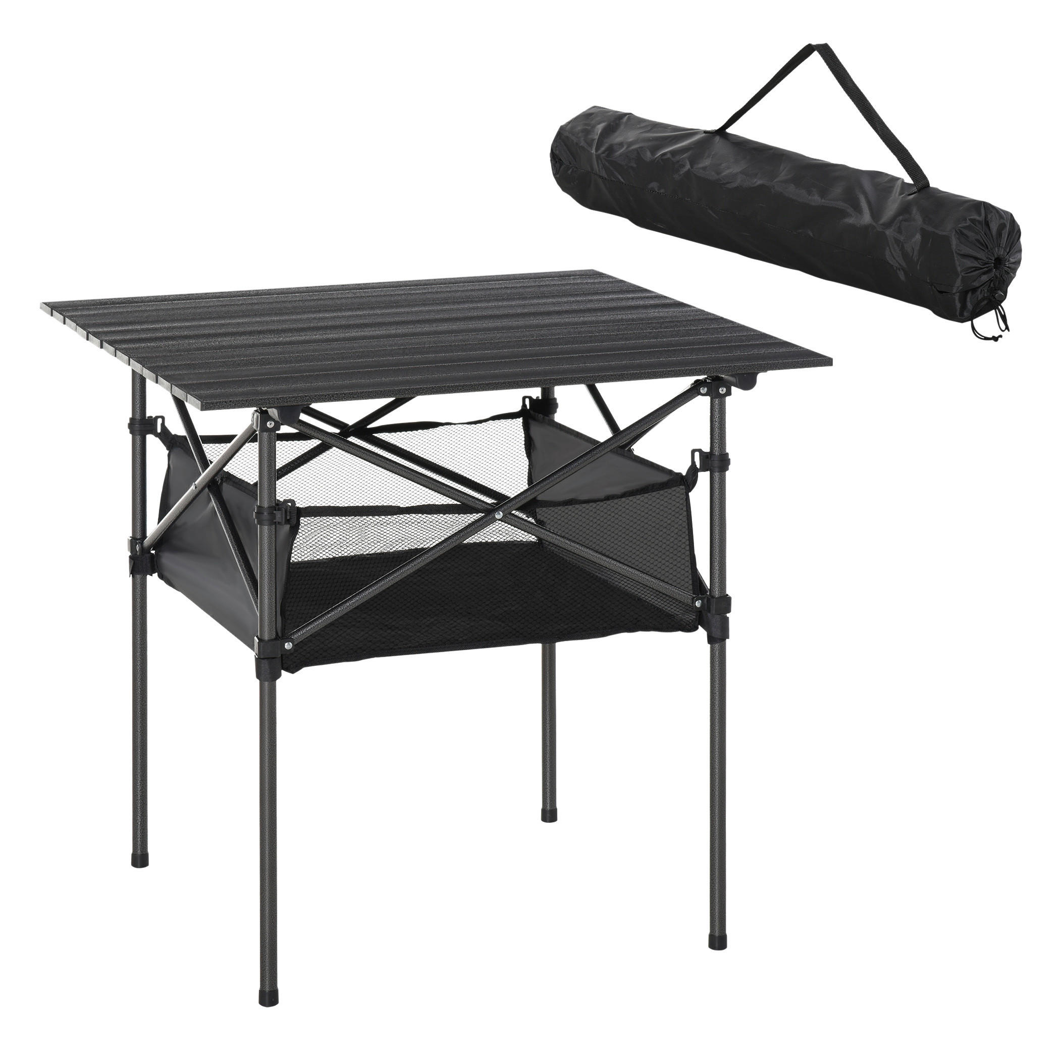 Outsunny Campingartikel B/H/L: ca. 70x70x69 cm Campingtisch - grau (69,00/70,00/70,00cm) - Outsunny