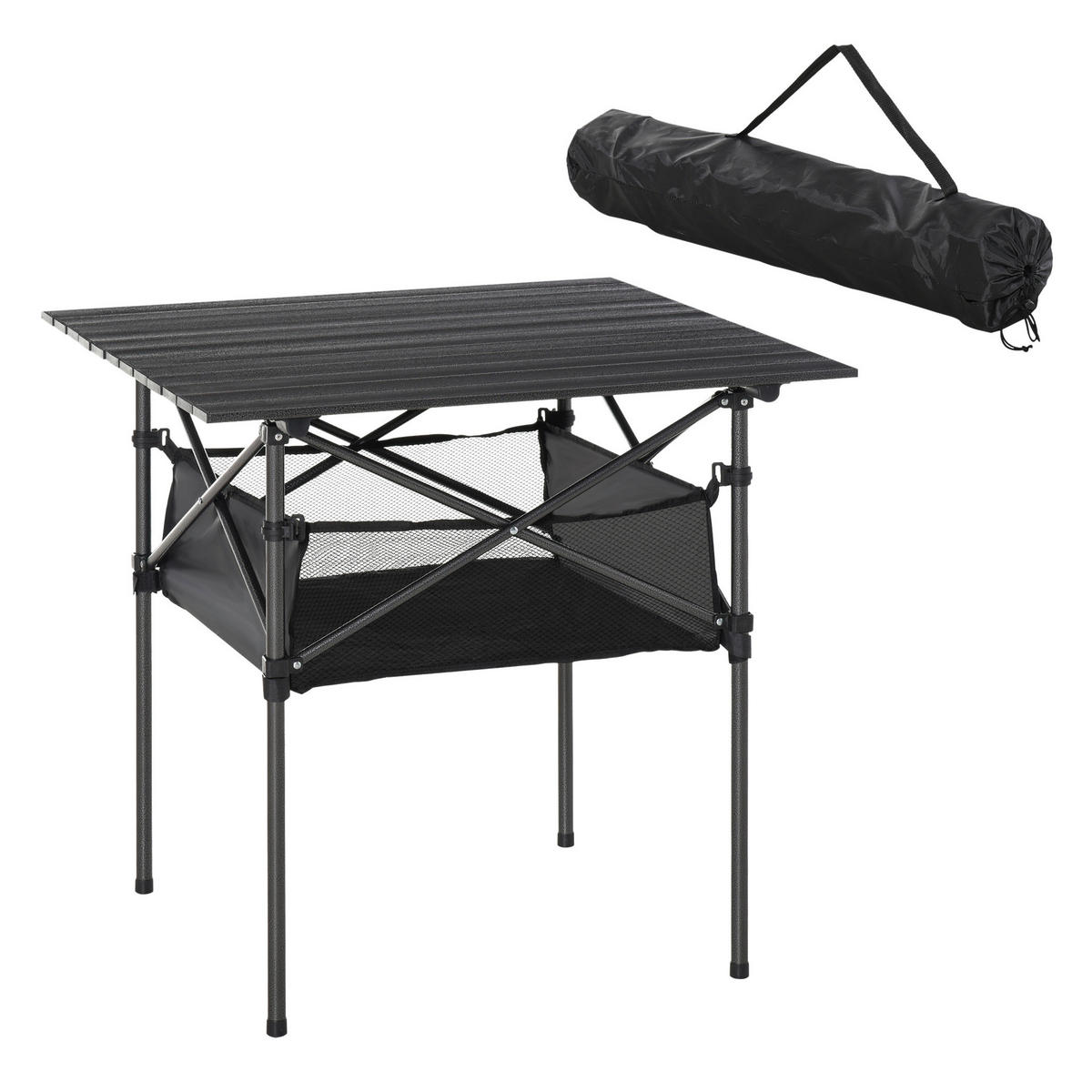 Outsunny Campingartikel B/H/L: ca. 70x70x69 cm Campingtisch - grau (69,00/70,00/70,00cm) - Outsunny