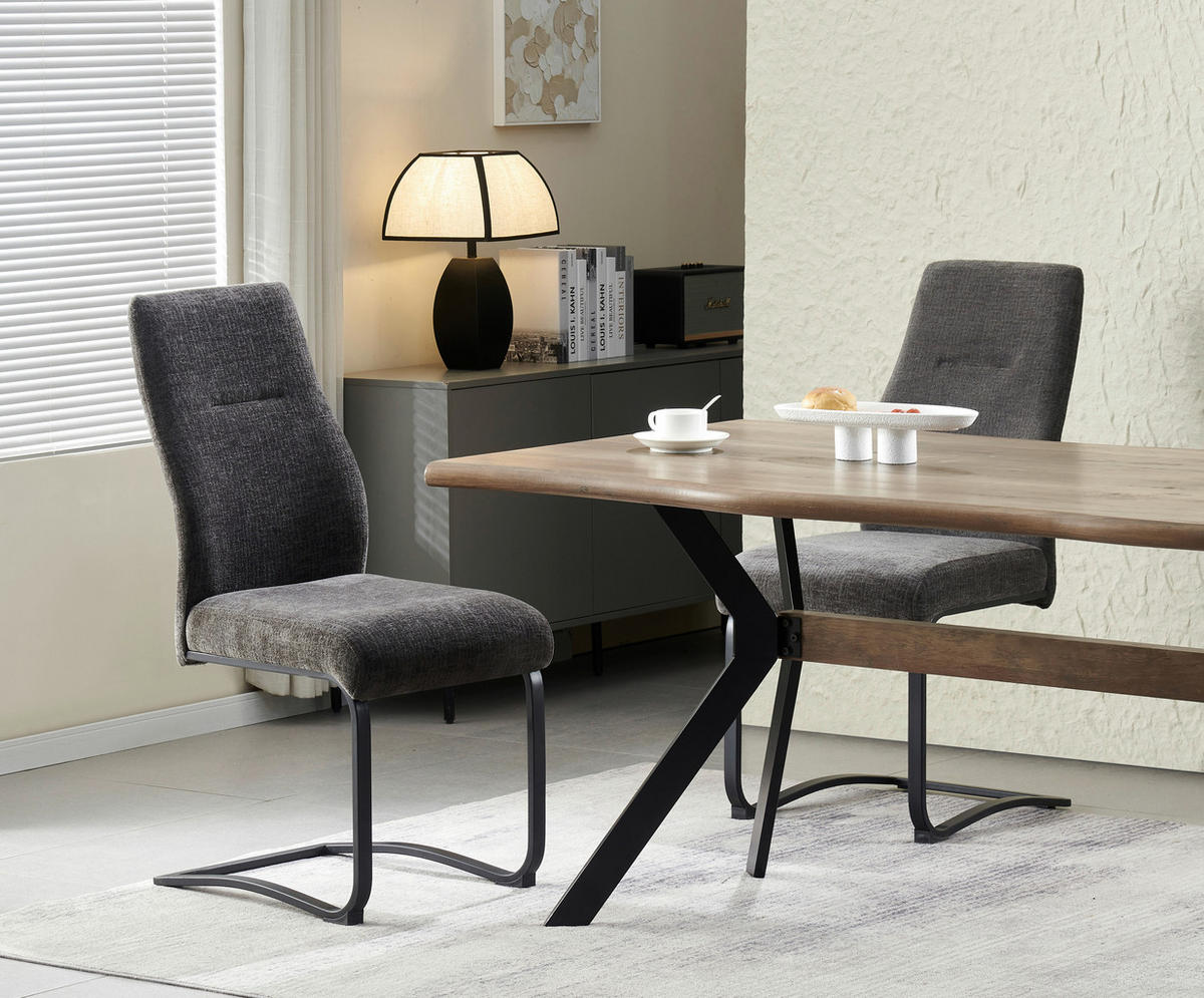 Schwingstuhl TINA, 2er Set anthrazit schwarz B/H/T: ca. 43x98x59 cm TINA, 2er Set - schwarz/anthrazit (43,00/98,00/59,00cm) - xonox.home