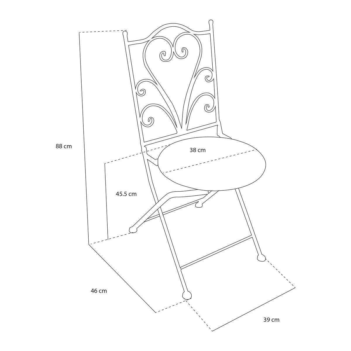 AXI Outdoor Living Bistroset Eloise anthrazit Metall B/H/L: ca. 60x92x60 cm Eloise - anthrazit (60,00/60,00/92,00cm) - AXI Outdoor Living