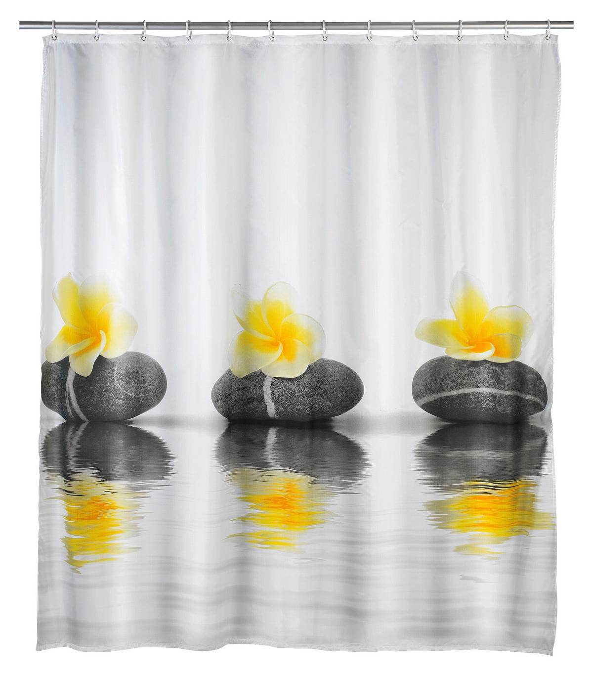 Duschvorhang bunt Polyester B/H: ca. 180x200 cm Duschvorhang_Stones&Flower_Wenko - bunt (180,00/200,00cm) - WENKO