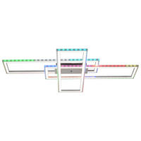 Just Light LED-Deckenleuchte FELIX60 14637-55 stahlfarbig weiß Kunststoff Stahl B/H/T: ca. 101x6,9x71 cm 2 Brennstellen FELIX60 - weiß/stahlfarbig (101,00/6,90/71,00cm) - Just Light