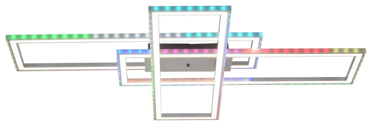 Just Light LED-Deckenleuchte FELIX60 14637-55 stahlfarbig weiß Kunststoff Stahl B/H/T: ca. 101x6,9x71 cm 2 Brennstellen FELIX60 - weiß/stahlfarbig (101,00/6,90/71,00cm) - Just Light