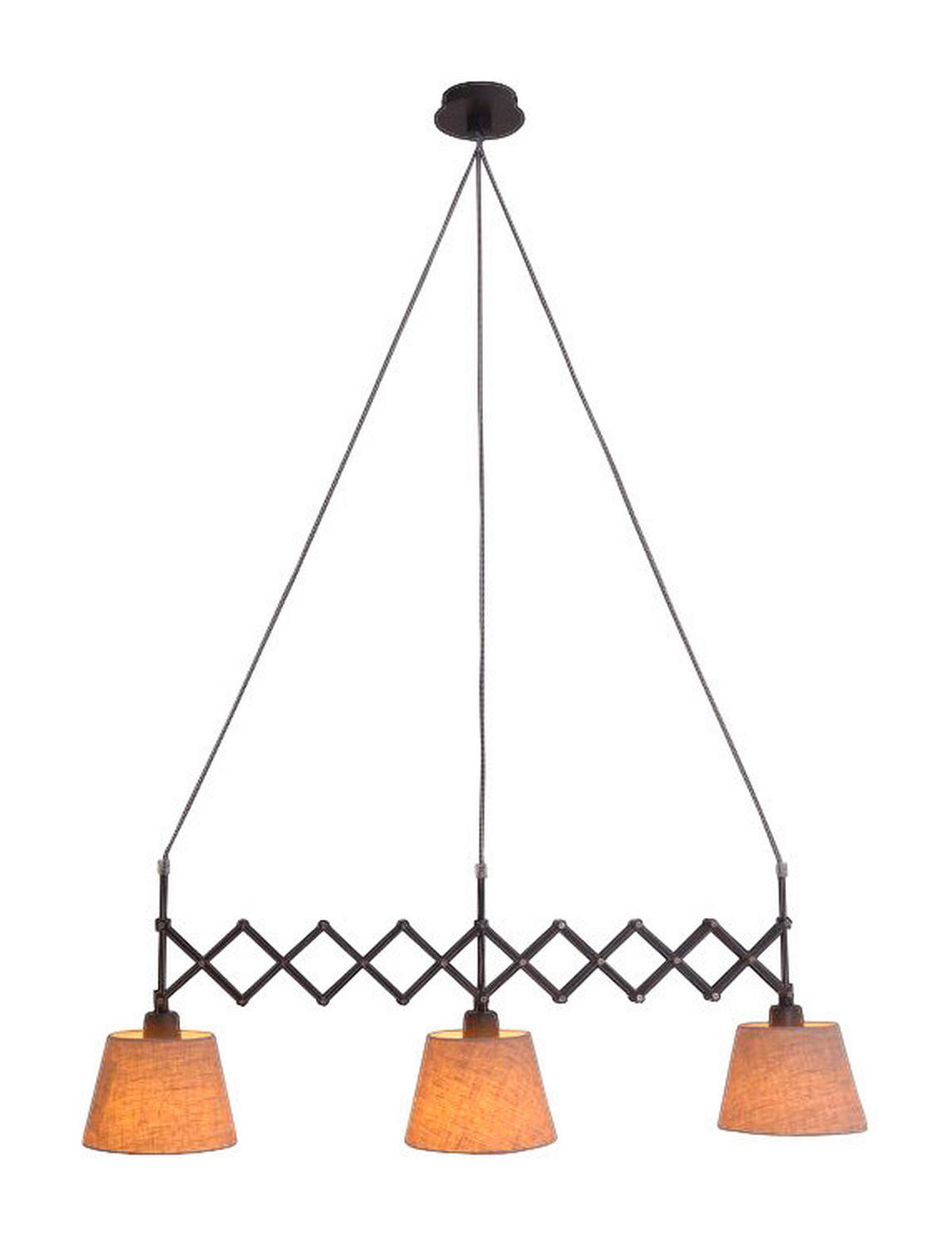 Näve Leuchten Scherenpendelleuchte NV6132027 natur beige Metall Kunststoff B/H: ca. 52x130 cm E27 3 Brennstellen Adrienne - beige/natur (52,00/130,00cm) - Näve Leuchten