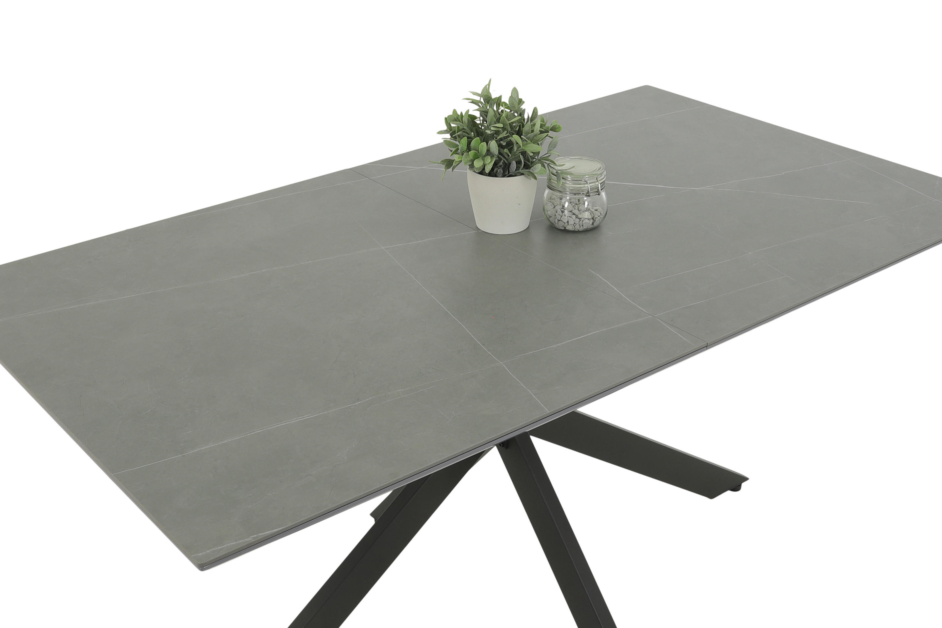 Tisch Chiara Marmoroptik grau anthrazit stone Metall B/H/T: ca. 200x76x90 cm Chiara - Marmoroptik/anthrazit (200,00/76,00/90,00cm) - Hela