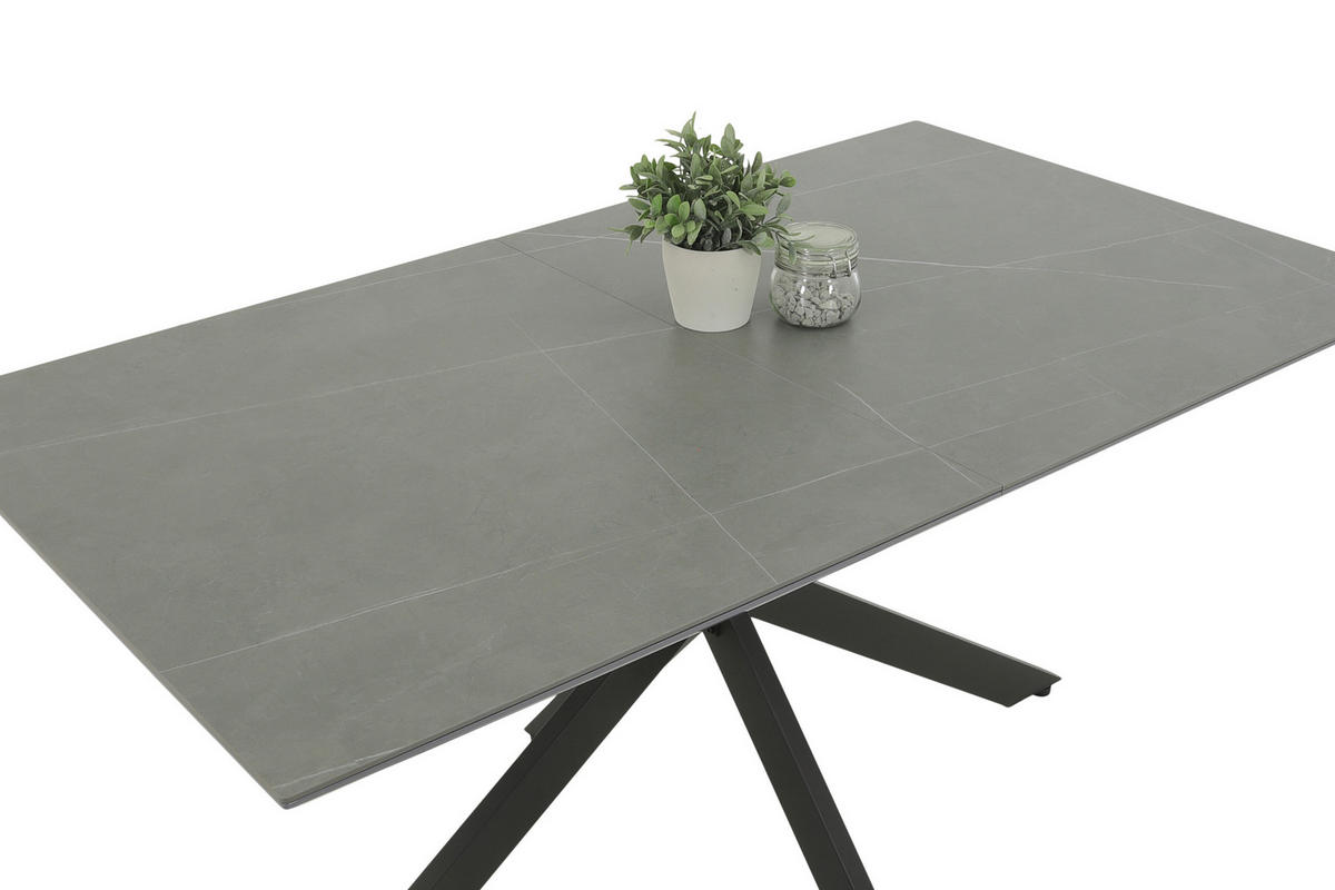 Tisch Chiara Marmoroptik grau anthrazit stone Metall B/H/T: ca. 200x76x90 cm Chiara - Marmoroptik/anthrazit (200,00/76,00/90,00cm) - Hela