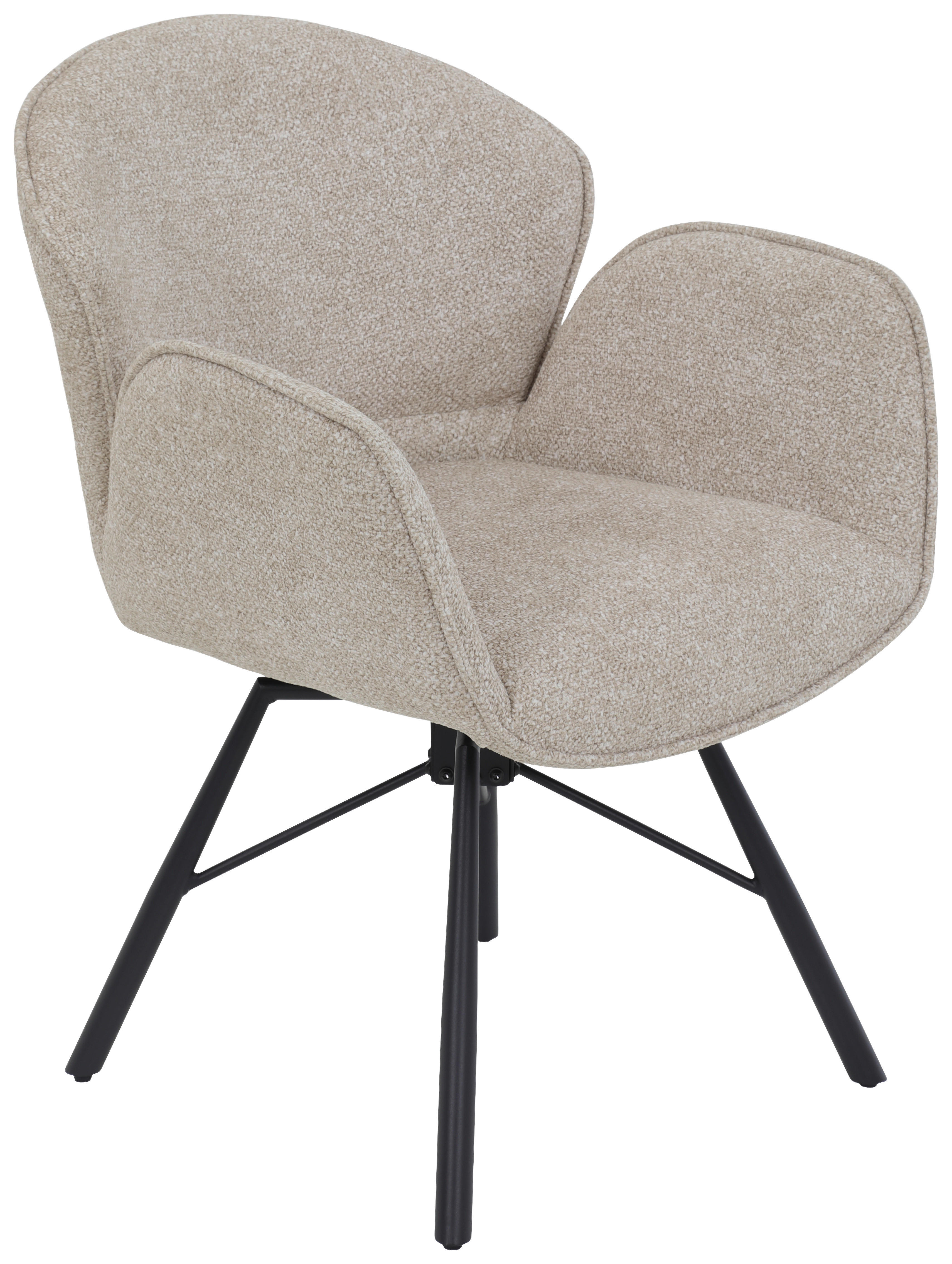 Sessel Bristol, 2er-Set beige Metall Microfaser B/H/T: ca. 62x83x66 cm Bristol, 2er-Set - beige (62,00/83,00/66,00cm) - Hela
