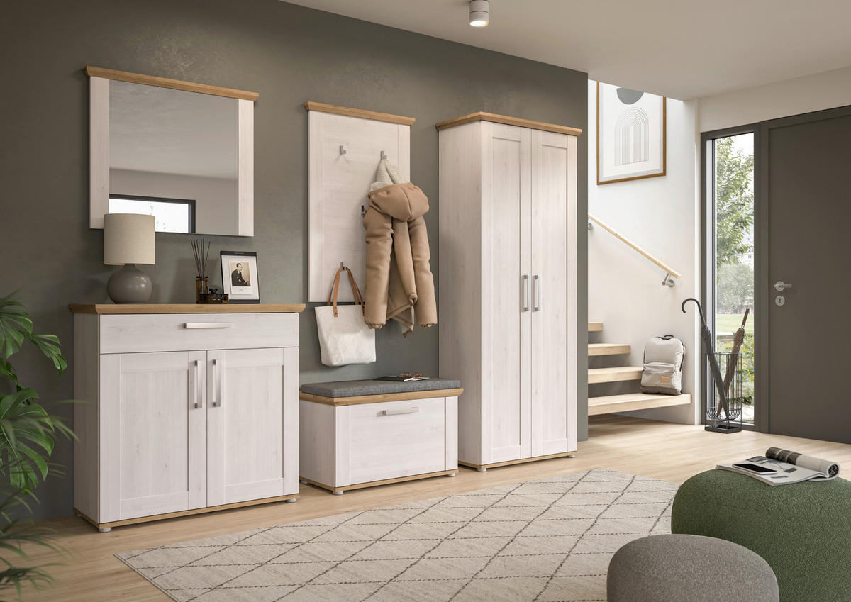 Sitzbank Verona Sibiu Lärche Nachbildung Eiche Artisan Nachbildung B/H/T: ca. 80x47x39 cm Verona - Eiche (80,00/47,00/39,00cm) - xonox.home