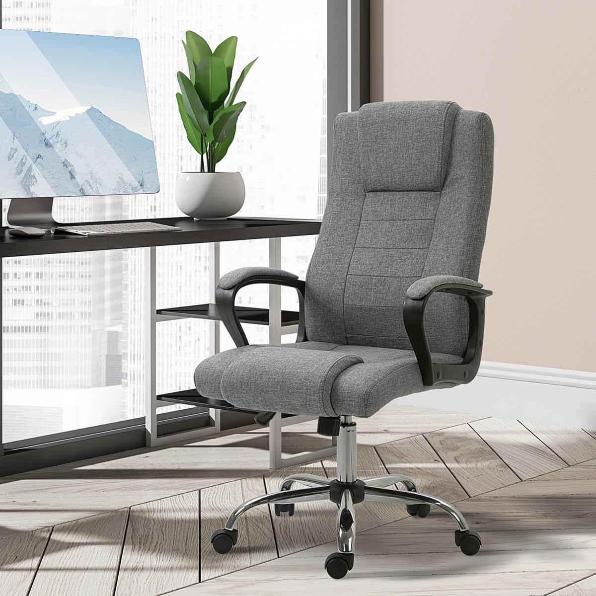 Drehstuhl 921-265CG grau 921-265CG - grau (62,00/119,00/76,00cm) - Vinsetto