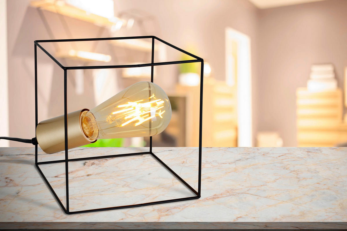 Näve Leuchten Tischleuchte 3176622 schwarz Kunststoff Metall B/H/T: ca. 16x16x16 cm E27 1 Brennstellen Canto - schwarz (16,00/16,00/16,00cm) - Näve Leuchten