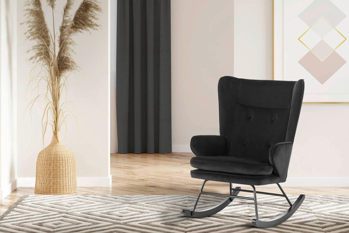 Schaukelstuhl Melorie 100 schwarz B/H/T: ca. 86x95x65 cm Melorie 100 - schwarz (86,00/95,00/65,00cm) - 360 Living