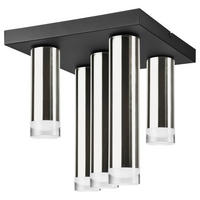 Lamkur Deckenleuchte schwarz silber Stahl B/H/L: ca. 30x31,5x30 cm E27 5 Brennstellen DIEGO - schwarz/silber (30,00/30,00/31,50cm) - Lamkur