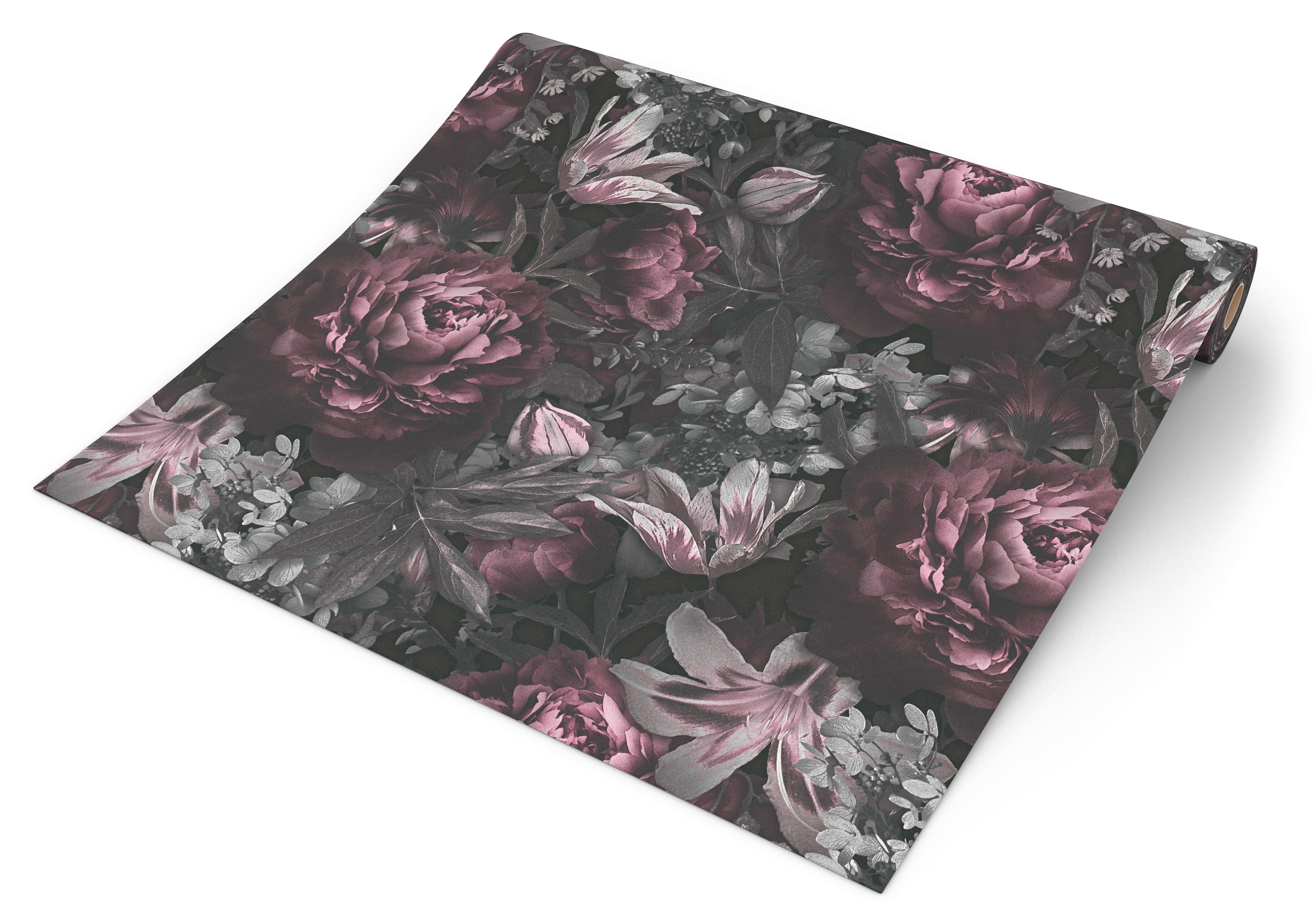 Vliestapete Rosen schwarz rosa grau B/L: ca. 53x1005 cm Vliestapete_38509-3 - schwarz/rosa (53,00/1005,00cm)