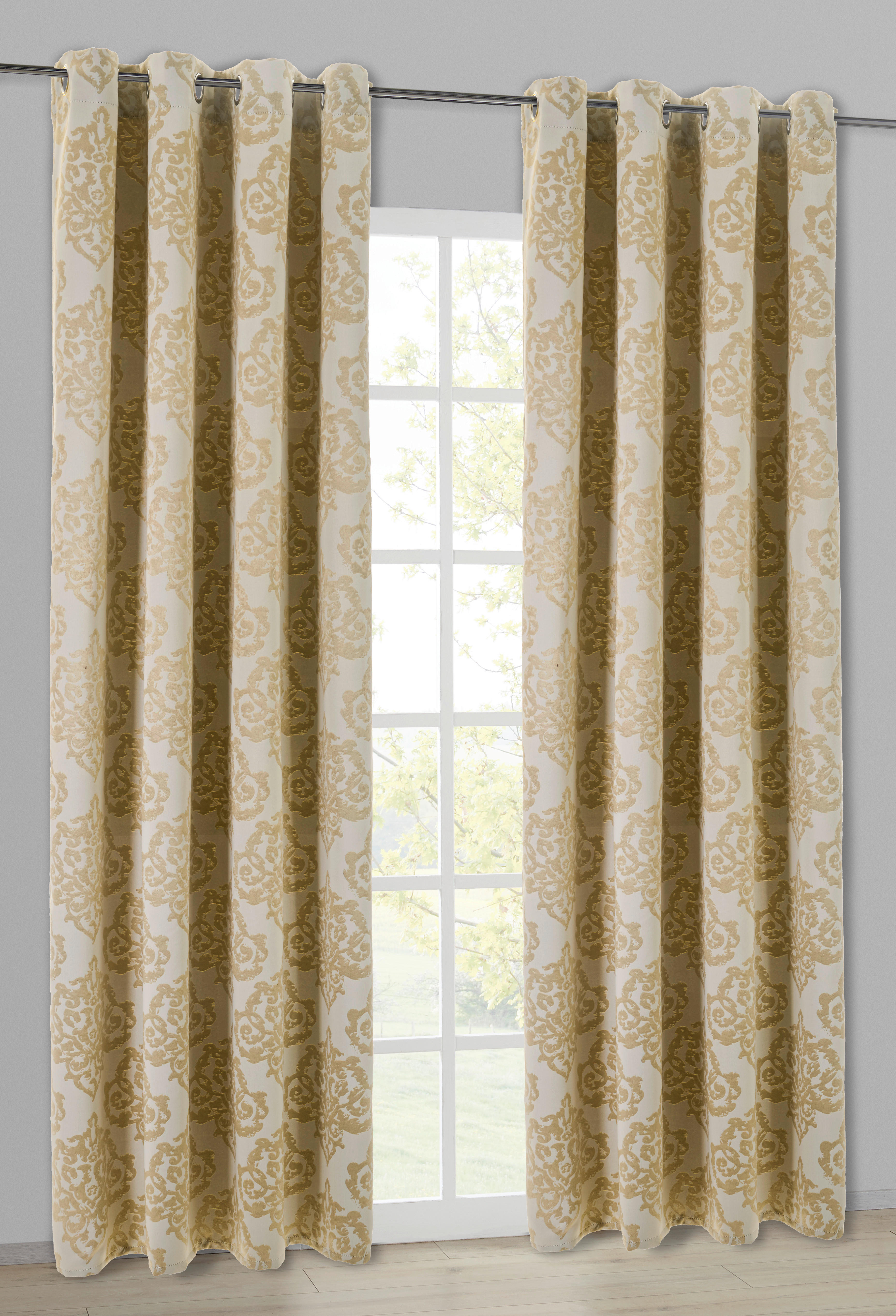 Ösenvorhang Ornament champagner B/L: ca. 135x245 cm Ornament - champagner (135,00/245,00cm)
