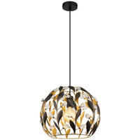 GLOBO Pendelleuchte MIKA 15759H gold schwarz Metall H/D: ca. 150x40 cm E27 1 Brennstellen MIKA - gold/schwarz (40,00/150,00cm) - GLOBO