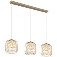GLOBO Pendelleuchte DICHTI 15965-3H sand Metall B/H/L: ca. 18x150x84 cm E27 3 Brennstellen DICHTI - sand (84,00/18,00/150,00cm) - GLOBO