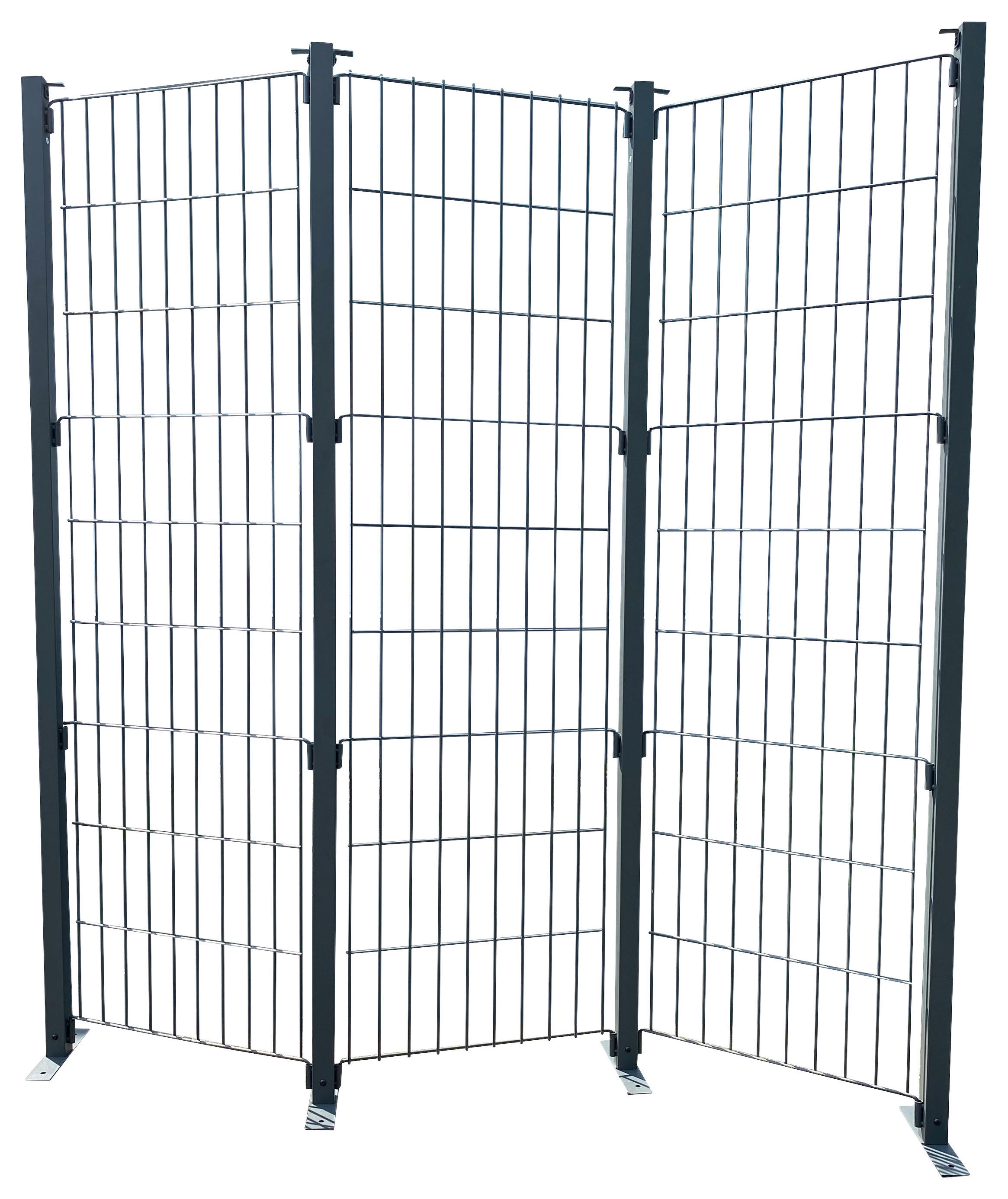 Grasekamp Paravent Eppan anthrazit Stahl B/H/L: ca. 25x190x184 cm Eppan - anthrazit (184,00/25,00/190,00cm) - Grasekamp
