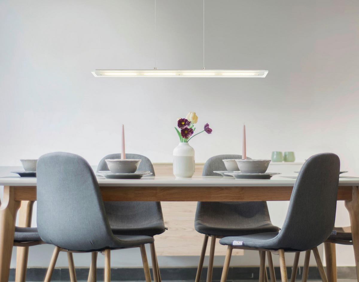 GLOBO Hängeleuchte nickel klar Glas Metall B/H/L: ca. 9x150x88 cm 1.0 Brennstellen Novak - klar/nickel (88,00/9,00/150,00cm) - GLOBO