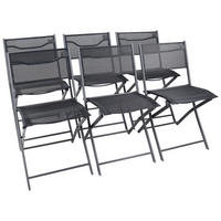 VCM Gartenstuhl 6er Set Sumila schwarz Metall B/H/L: ca. 45x79x46 cm Sumila - schwarz (46,00/45,00/79,00cm) - VCM