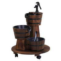 Outsunny Holzfass-Brunnen schwarz B/H/L: ca. 60x78x60 cm Holzfass-Brunnen - schwarz (60,00/60,00/78,00cm) - Outsunny