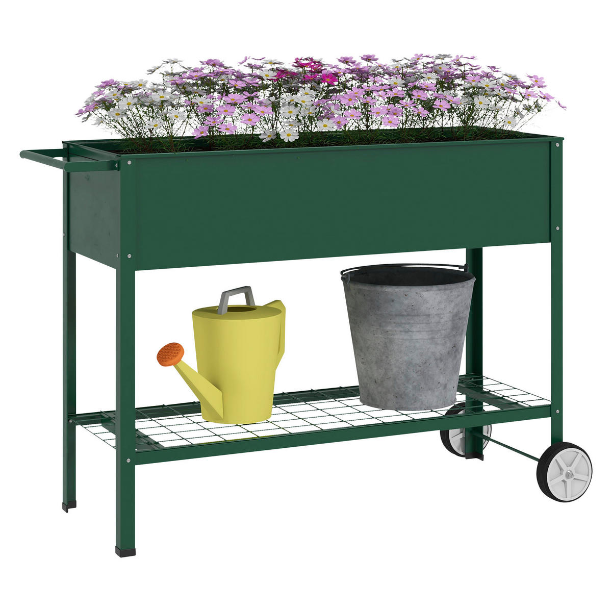 Outsunny Hochbeet grün Edelstahl B/H/L: ca. 44x109x80 cm Hochbeet - grün (80,00/44,00/109,00cm) - Outsunny