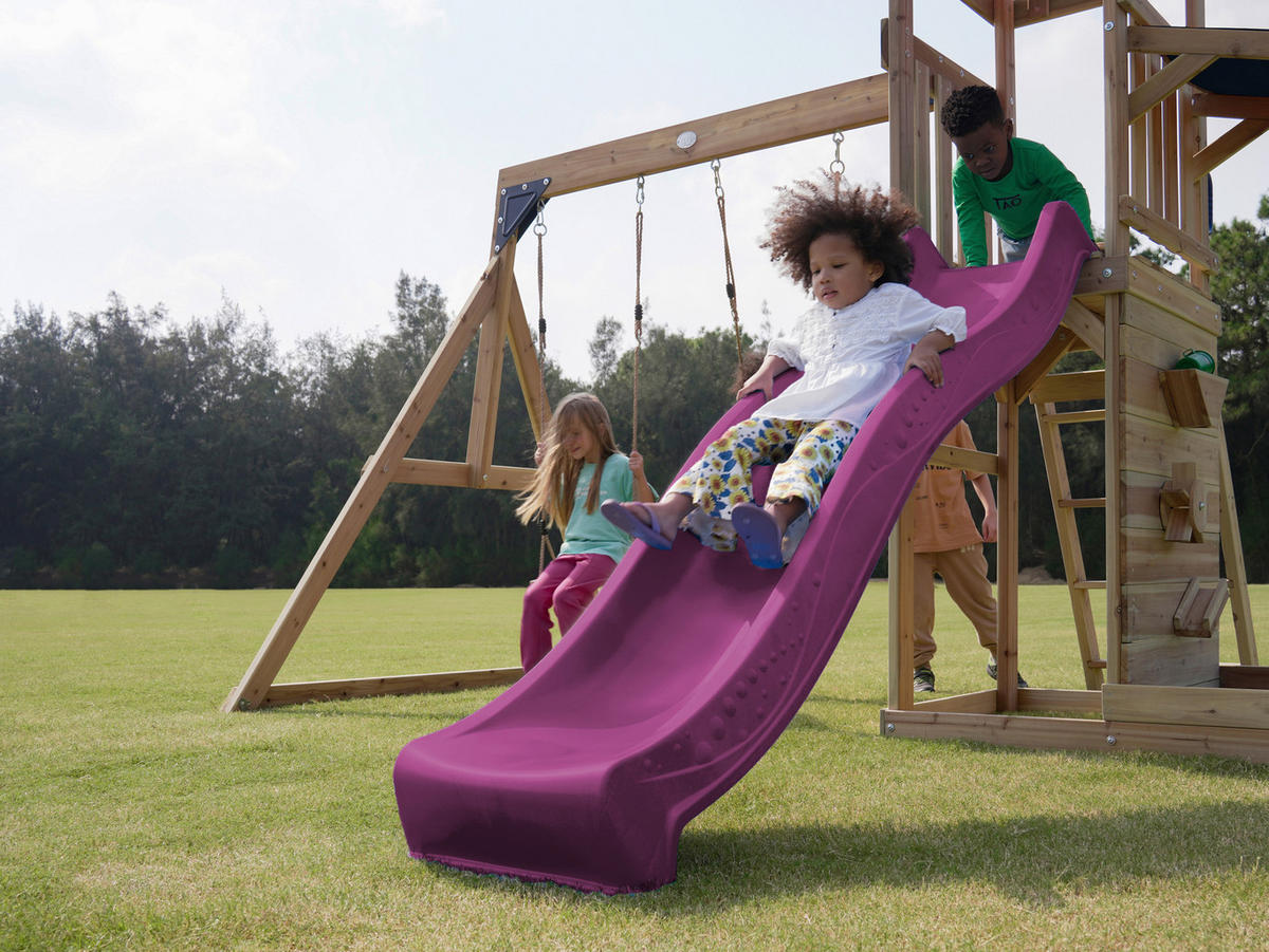 AXI Spielturm Malik braun B/H/L: ca. 345x270x336 cm Malik - lila/braun (336,00/345,00/270,00cm) - AXI
