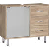 Waschbeckenunterschrank Lana Eiche Sonoma Nachbildung B/H/T: ca. 66x56x29 cm Lana - Eiche/weiß (66,00/56,00/29,00cm)