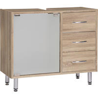 Waschbeckenunterschrank Lana Eiche Sonoma Nachbildung B/H/T: ca. 66x56x29 cm Lana - Eiche/weiß (66,00/56,00/29,00cm)