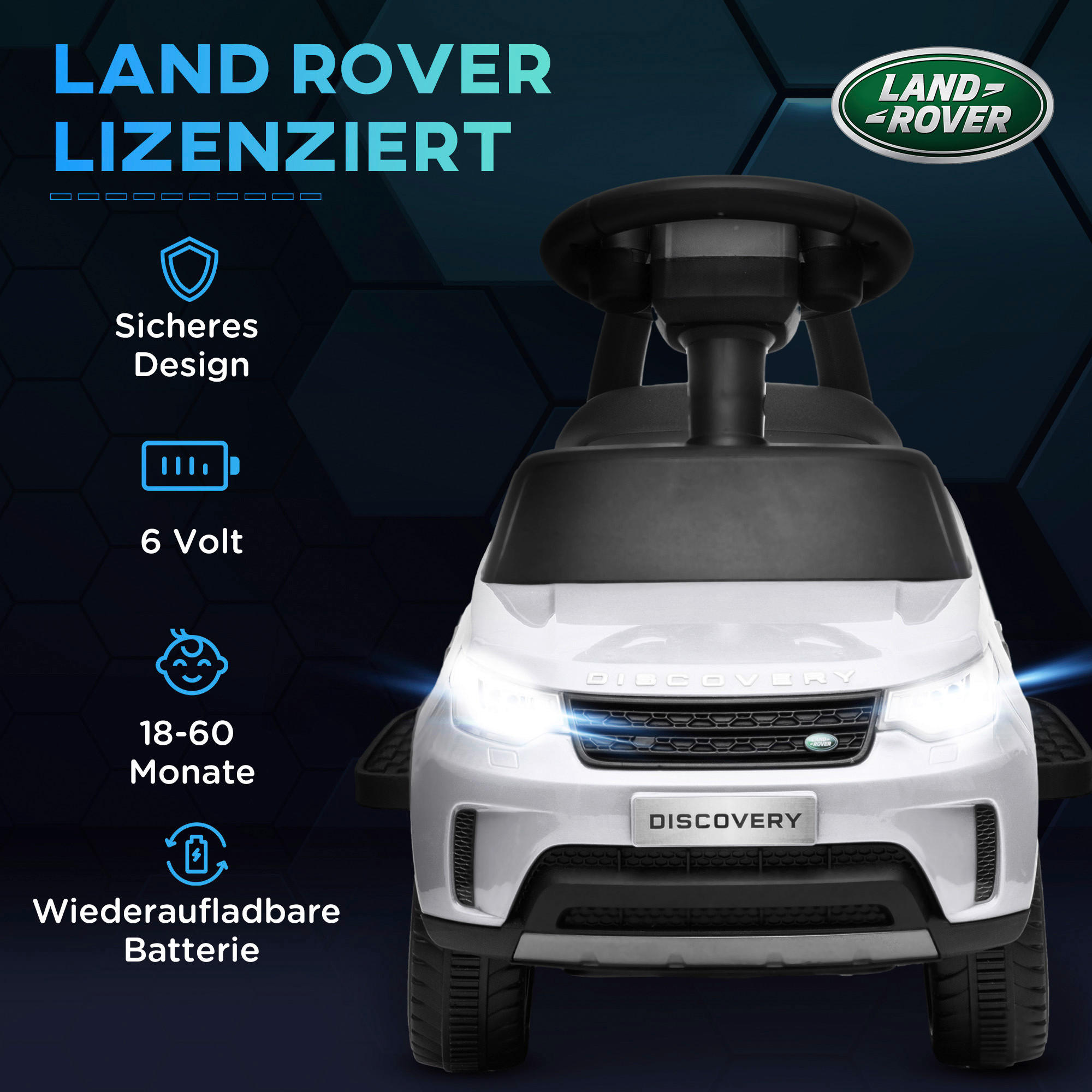 AIYAPLAY Kinder-Elektroauto weiß B/H/L:...