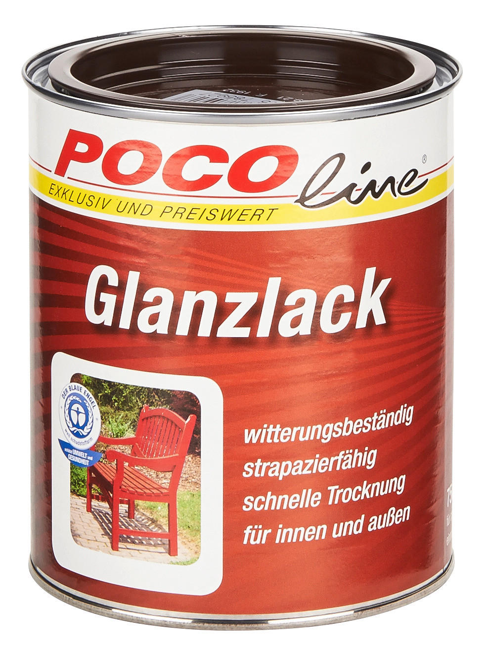 POCOline Acyl Buntlack schokobraun glänzend ca. 0,75 l Glanzlack_Acryl_2in1 750ml - schokobraun (750ml) - POCOline